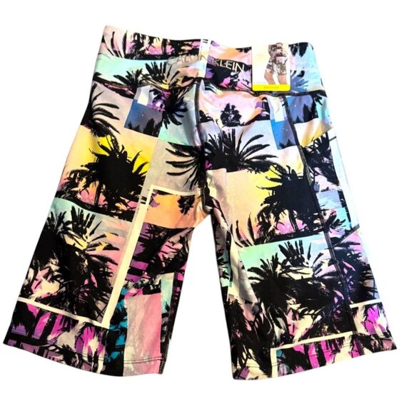 Calvin Klein Womens Medium Tropical Print Pull-On Active Shorts Nylon/Spandex - Picture 3 of 8